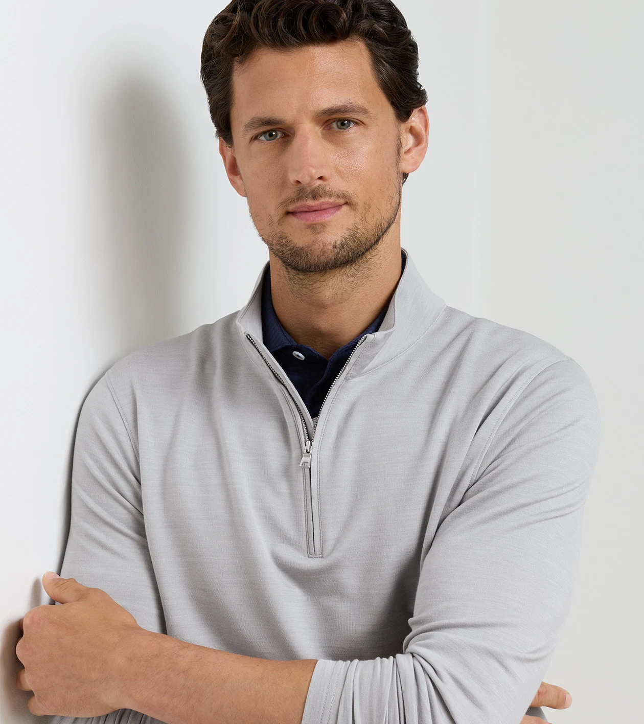 Excursionist Flex Knit Quarter-Zip in GREY HEATHER - Alternate Image 3