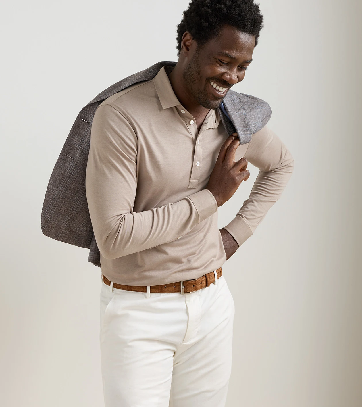 long sleeve polo over dress shirt The Premium Weight Long-Sleeve Polo