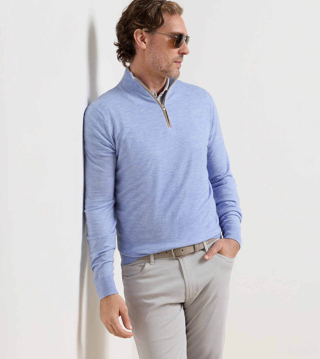 half zip sweater with dress shirt How to Style a Zip Knit - Men's Winter Outfits