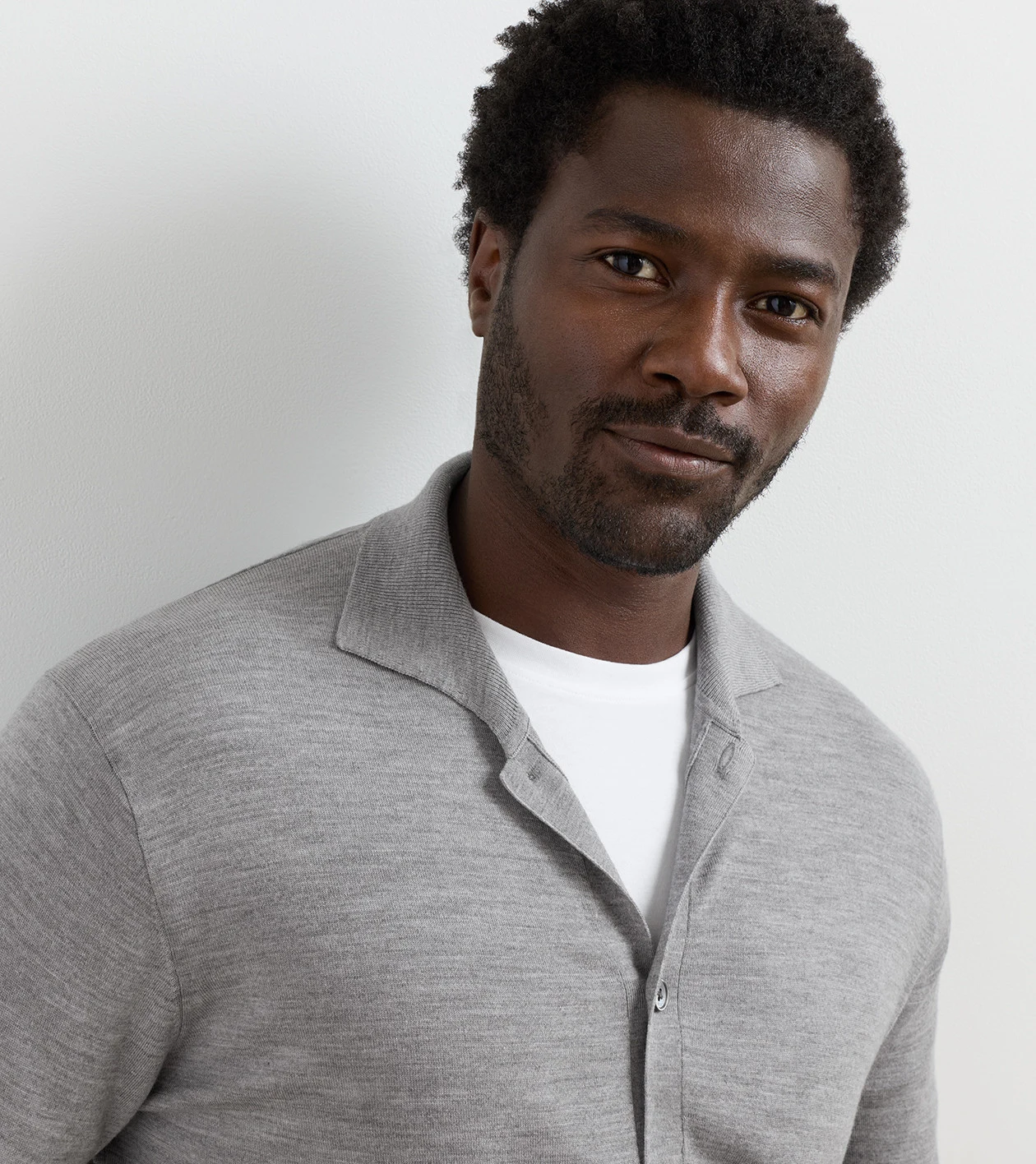 Southport Full-Button Sweater in Gale Grey - Alternate Image 3