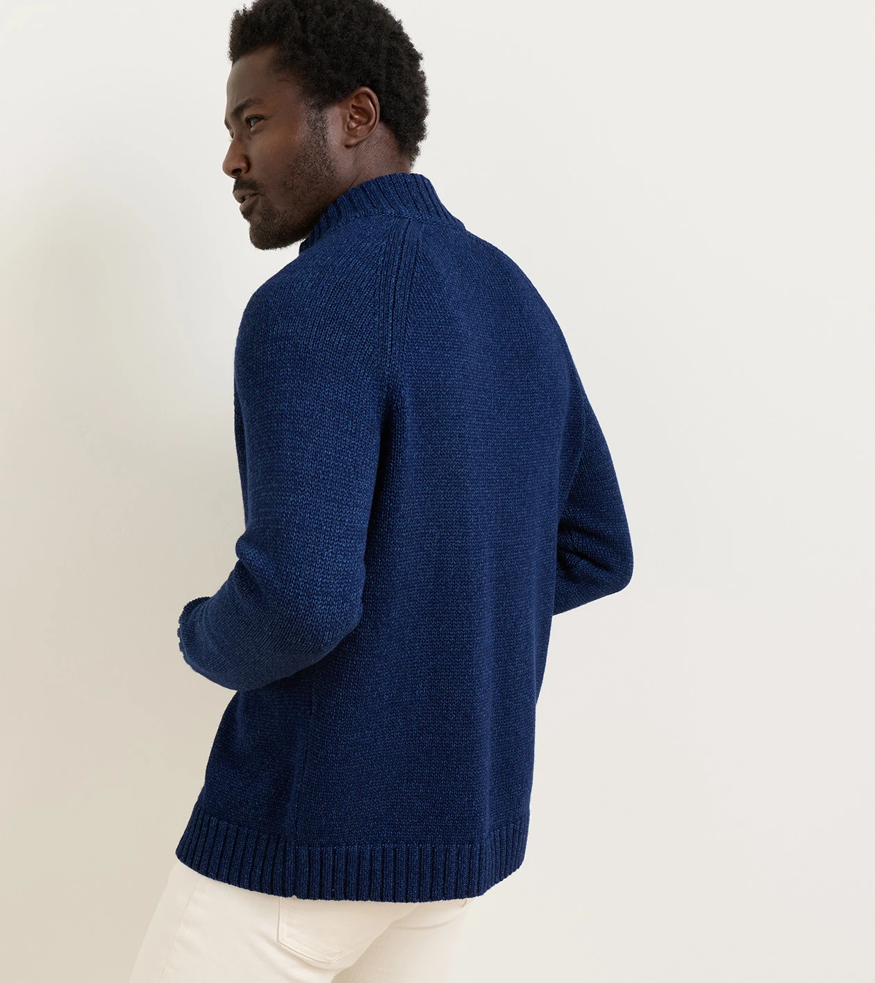 Tilden Full-Button Sweater in Navy - Alternate Image 2