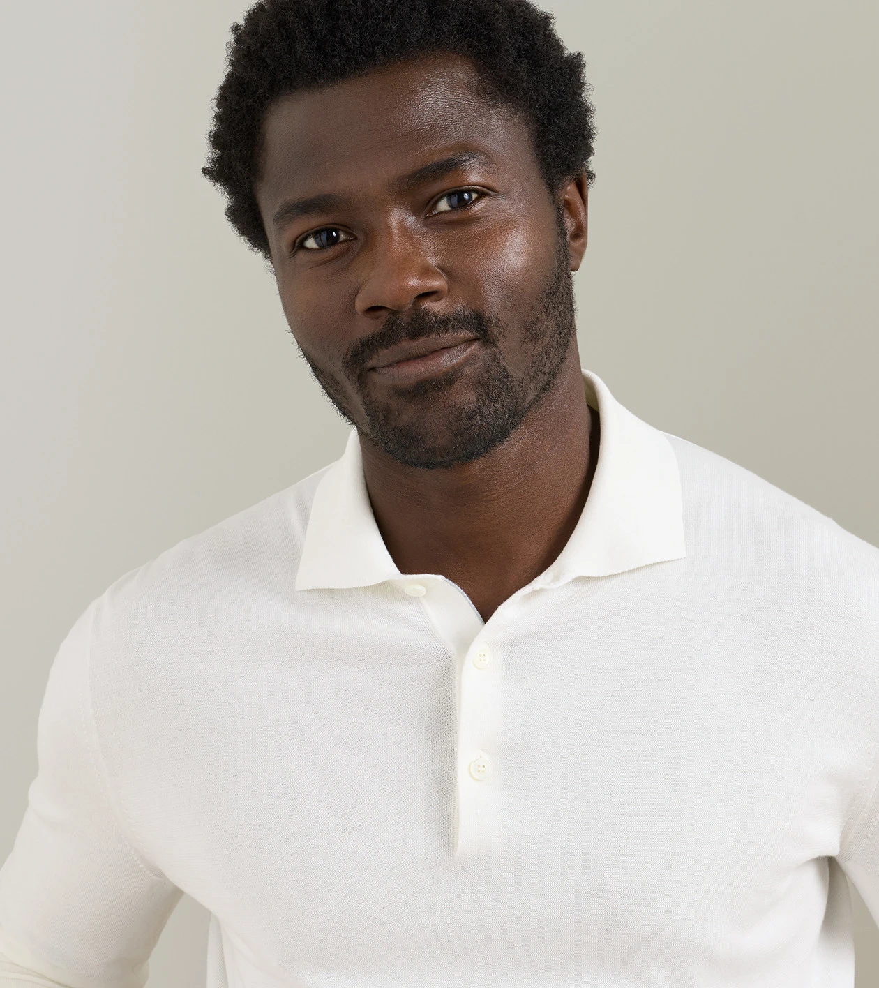 Mariner Sea Island Cotton Sweater Polo in Almond - Alternate Image 4