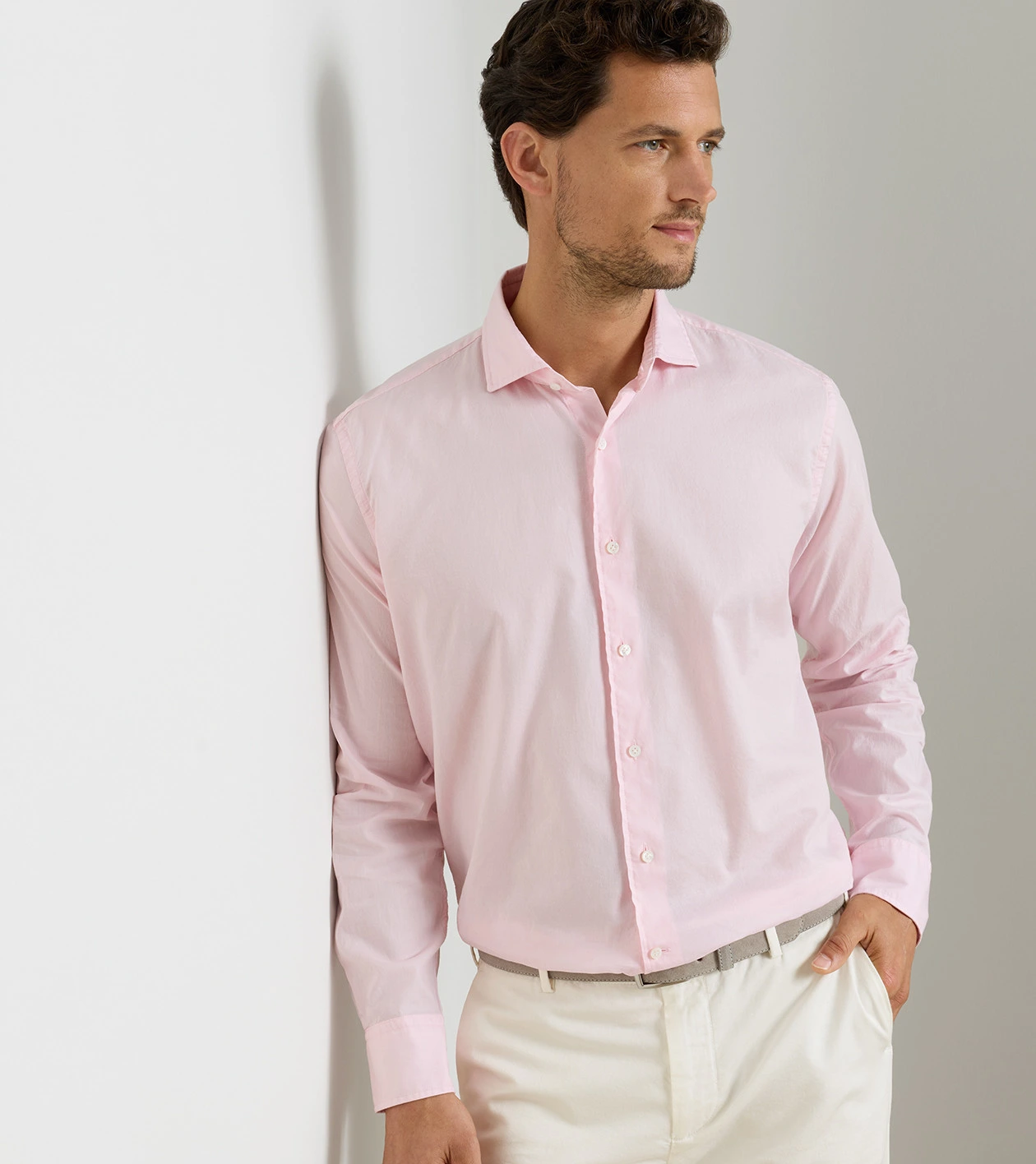 Journeyman Cotton Sport Shirt in Misty Rose - Alternate Image 1