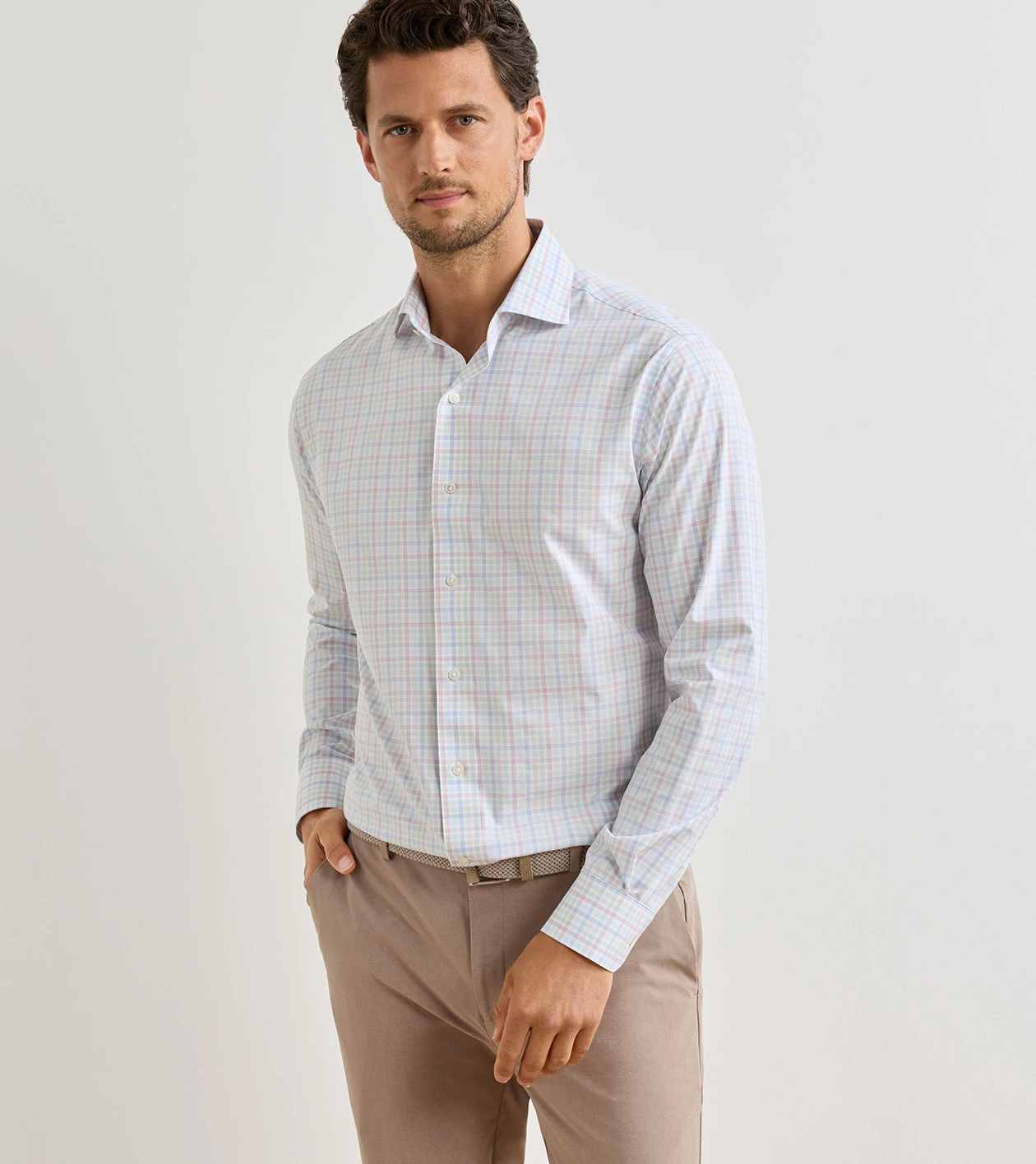 Basin Performance Poplin Sport Shirt in Multi - Alternate Image 1