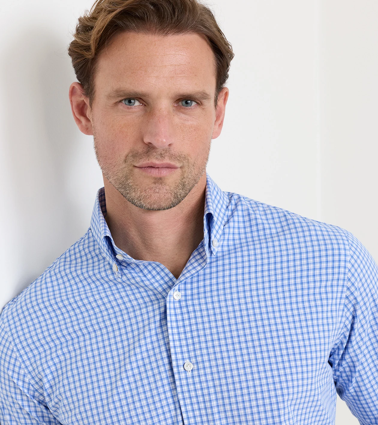 Bienville Performance Poplin Sport Shirt in Dusk Blue - Alternate Image 3