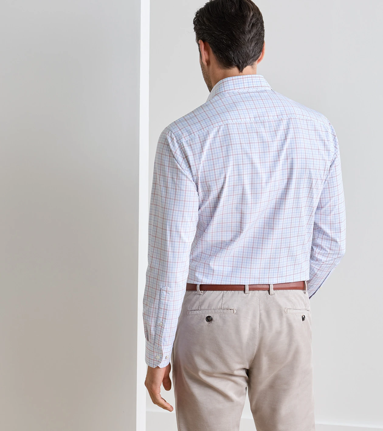 Main Performance Poplin Sport Shirt in Blue Frost - Alternate Image 2