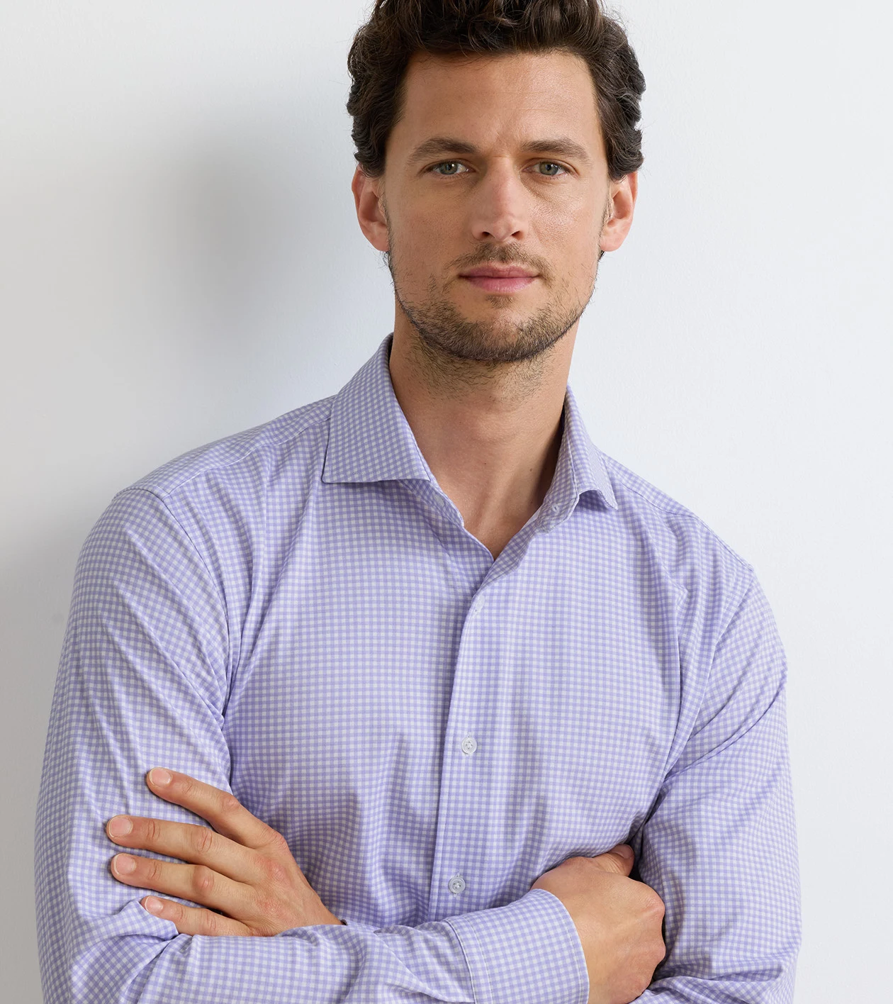 Excursionist Flex Gingham Sport Shirt in IRIS MIST - Alternate Image 3