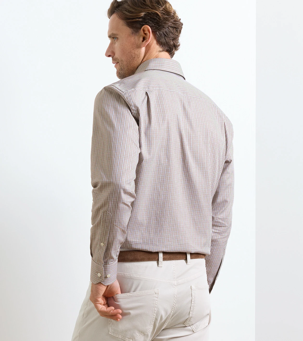 Marco Cotton Sport Shirt in BISCOTTI - Alternate Image 2