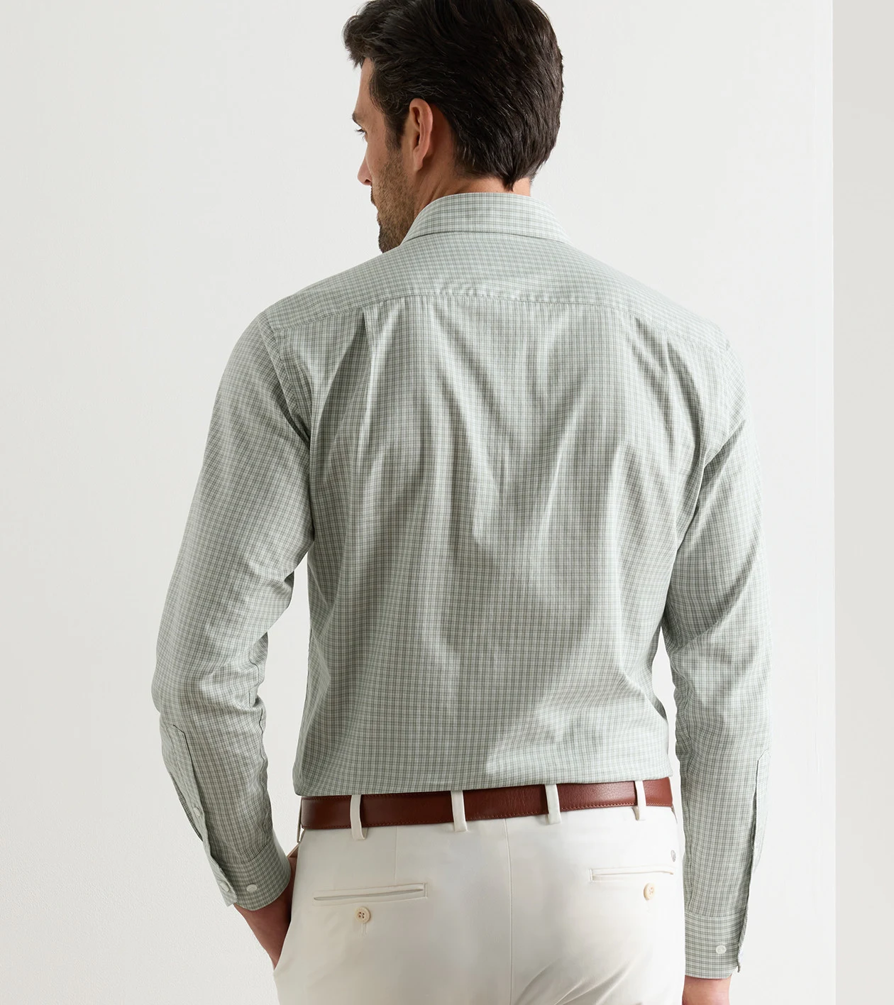Dante Cotton Sport Shirt in LIGHT WILLOW - Alternate Image 2
