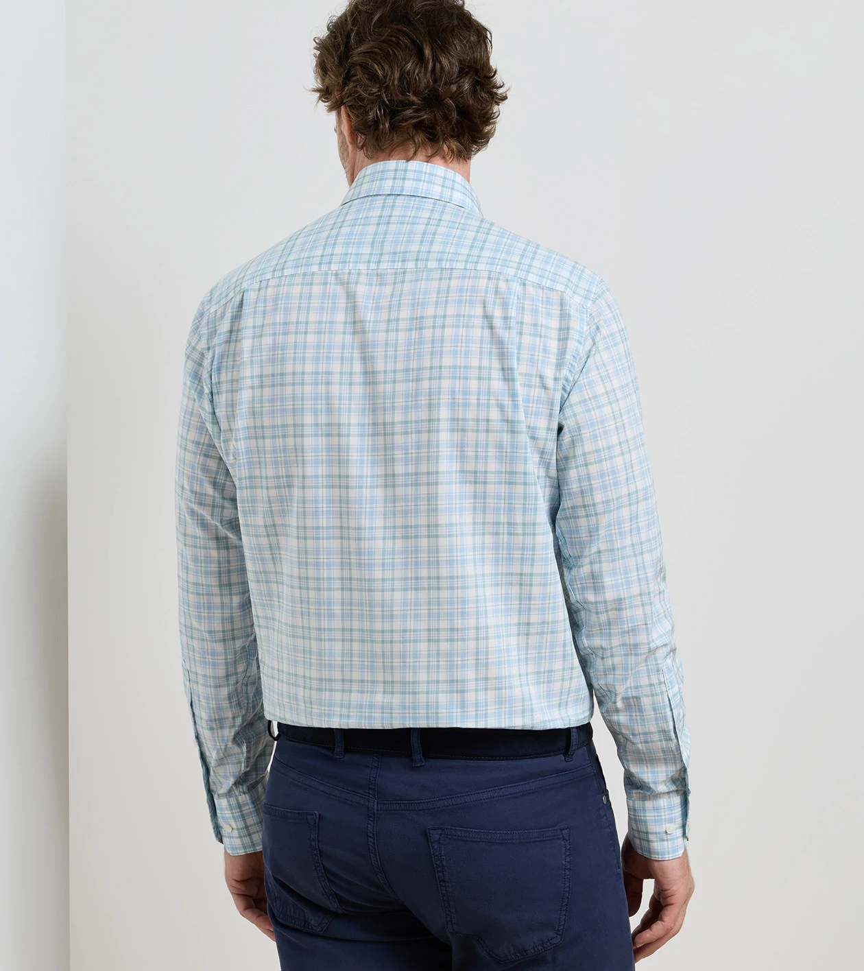 Tropea Italian Poplin Sport Shirt in LIGHT WILLOW - Alternate Image 2