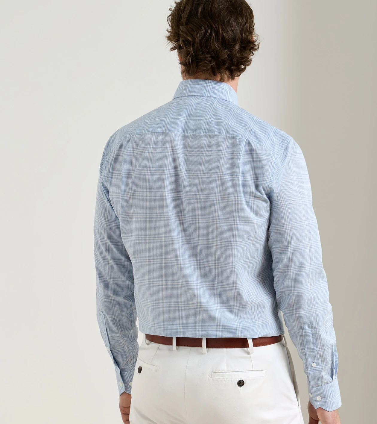Urbino Italian Poplin Sport Shirt in IRIS MIST - Alternate Image 2