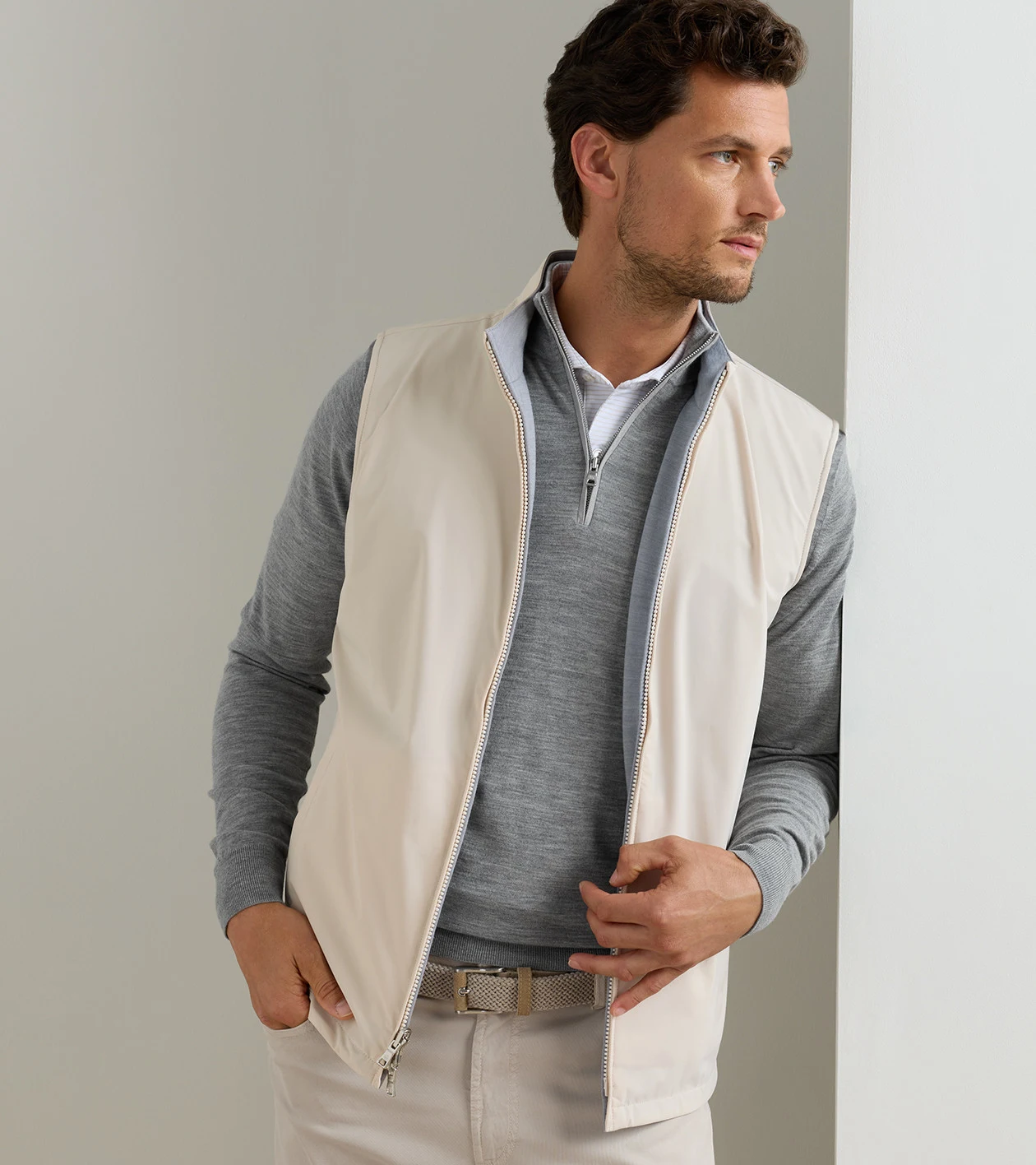 Ryder Reversible Vest in TRUFFLE - Alternate Image 1