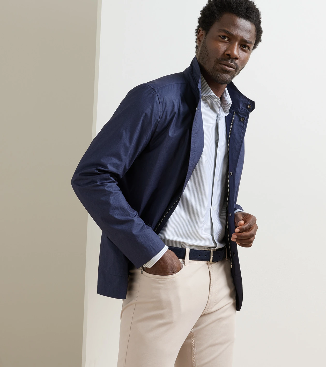 Mayfair Zip Blazer in Navy - Alternate Image 4