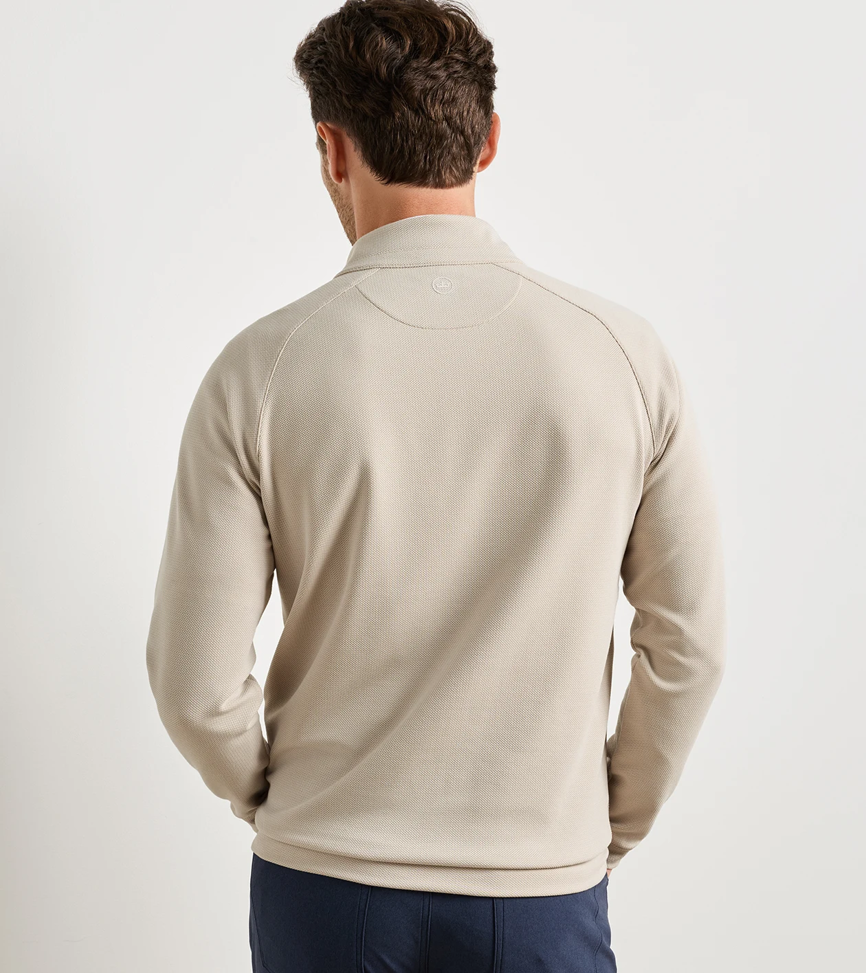 Cradle Piqu&eacute; Performance Quarter-Zip in Khaki - Alternate Image 2
