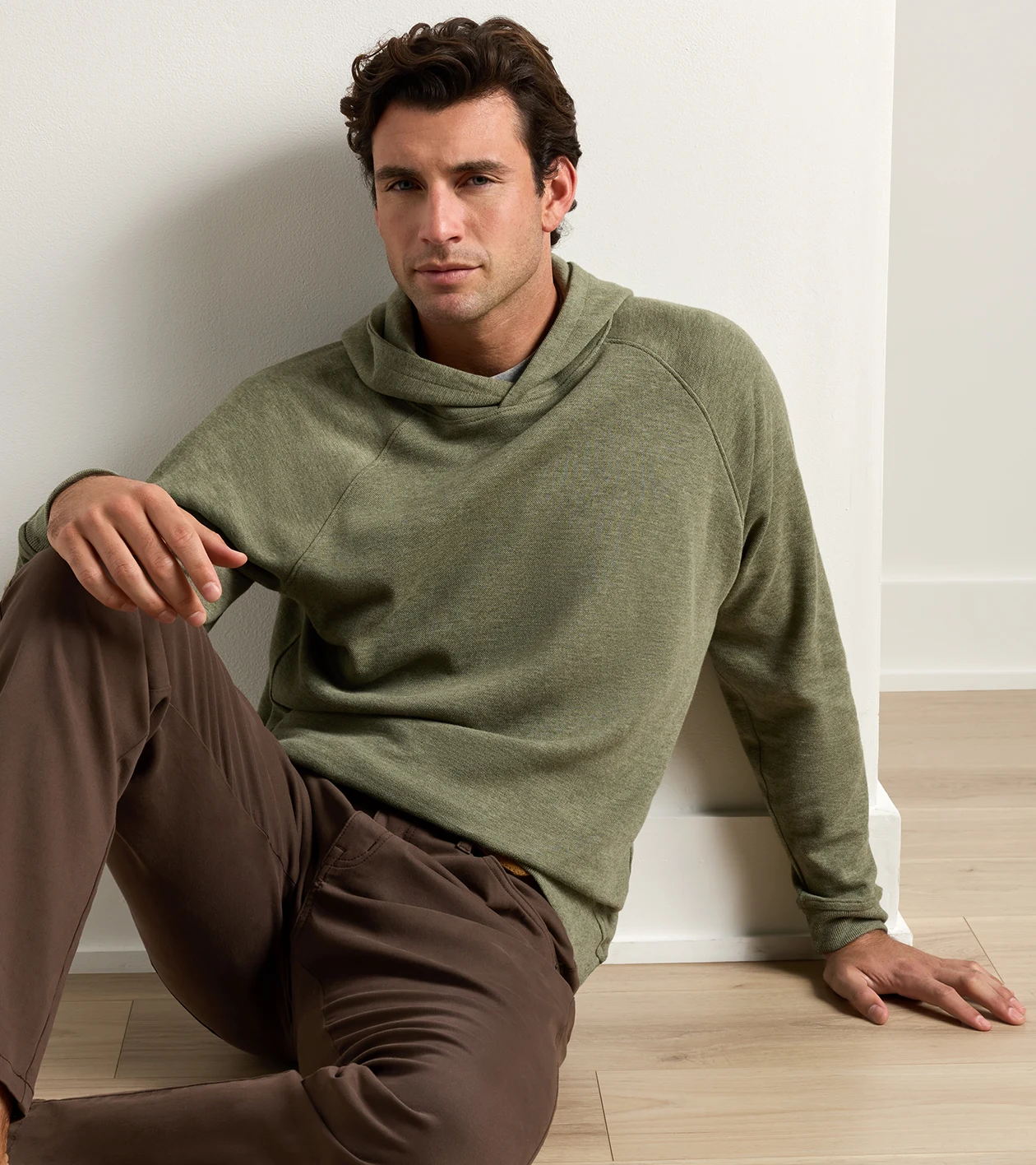 Crown Comfort Knit Hoodie in FATIGUE - Alternate Image 1