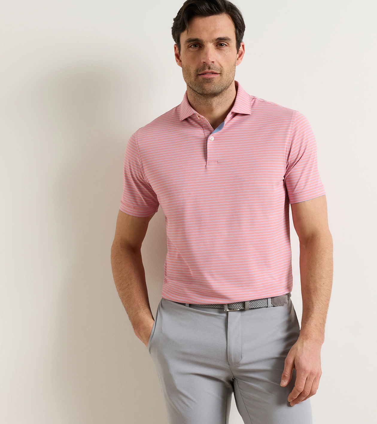 Keynote Performance Jersey Polo in MELROSE PINK - Alternate Image 1