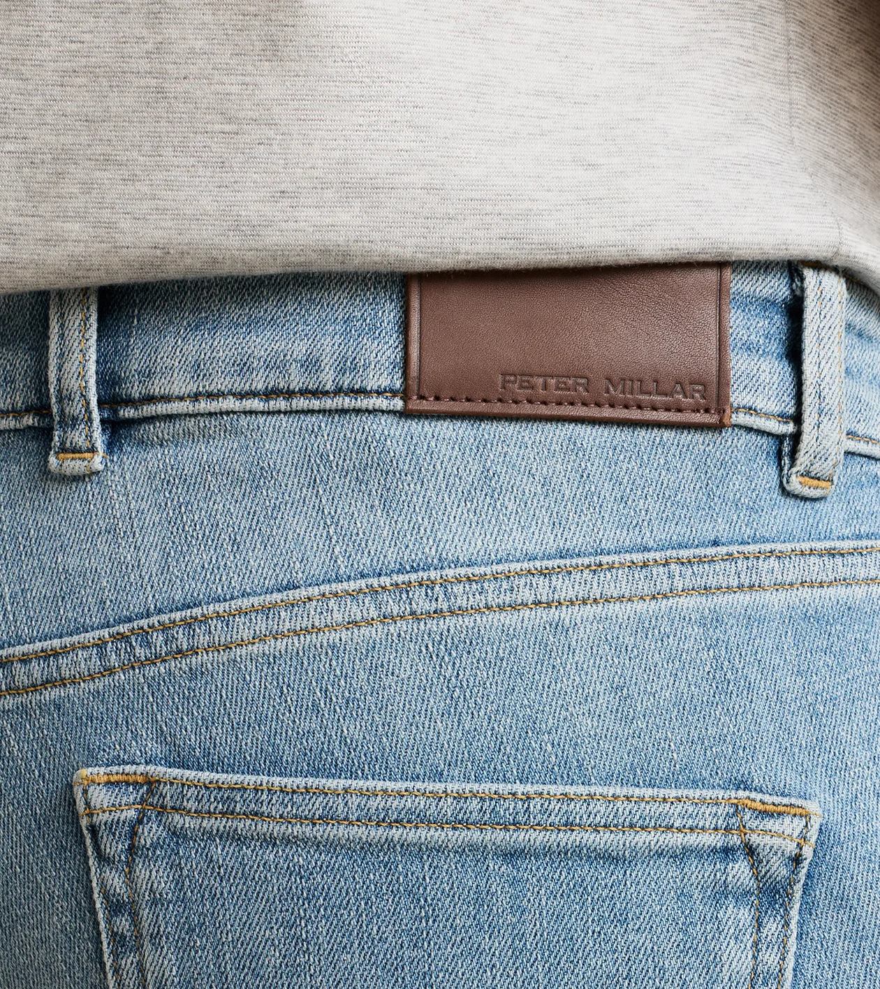 Vintage Washed Five-Pocket Denim in Stone Washed Blue - Alternate Image 3