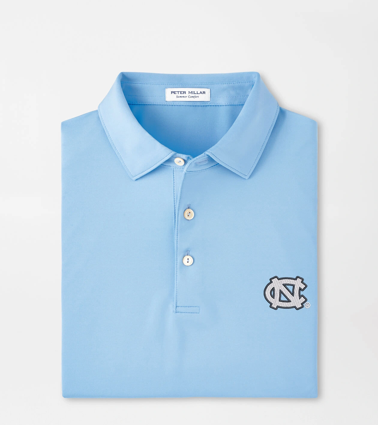UNC Chapel Hill Solid Performance Jersey Polo in Cottage Blue