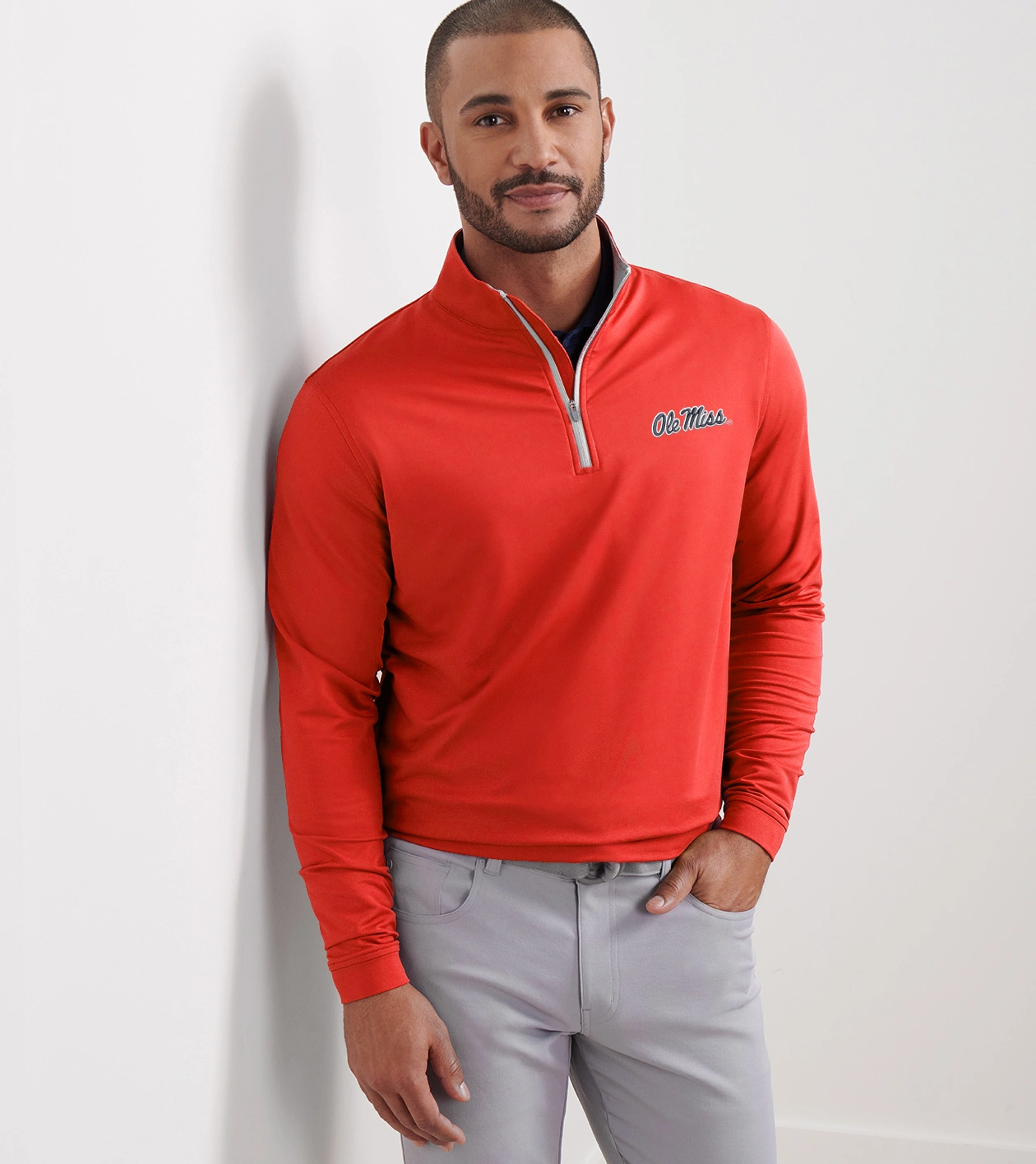 Ole Miss Perth Performance Quarter-Zip in Red3 - Alternate Image 1
