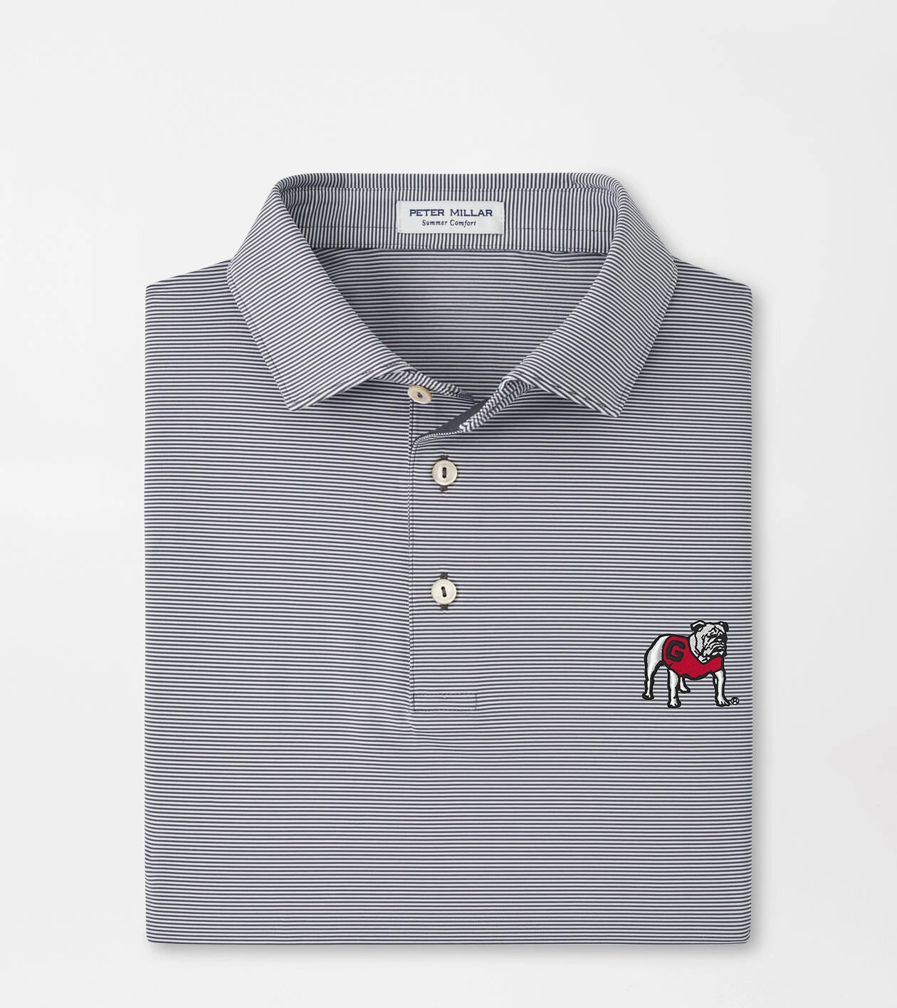 Georgia Standing Bulldog Jubilee Stripe Performance Polo | Men's