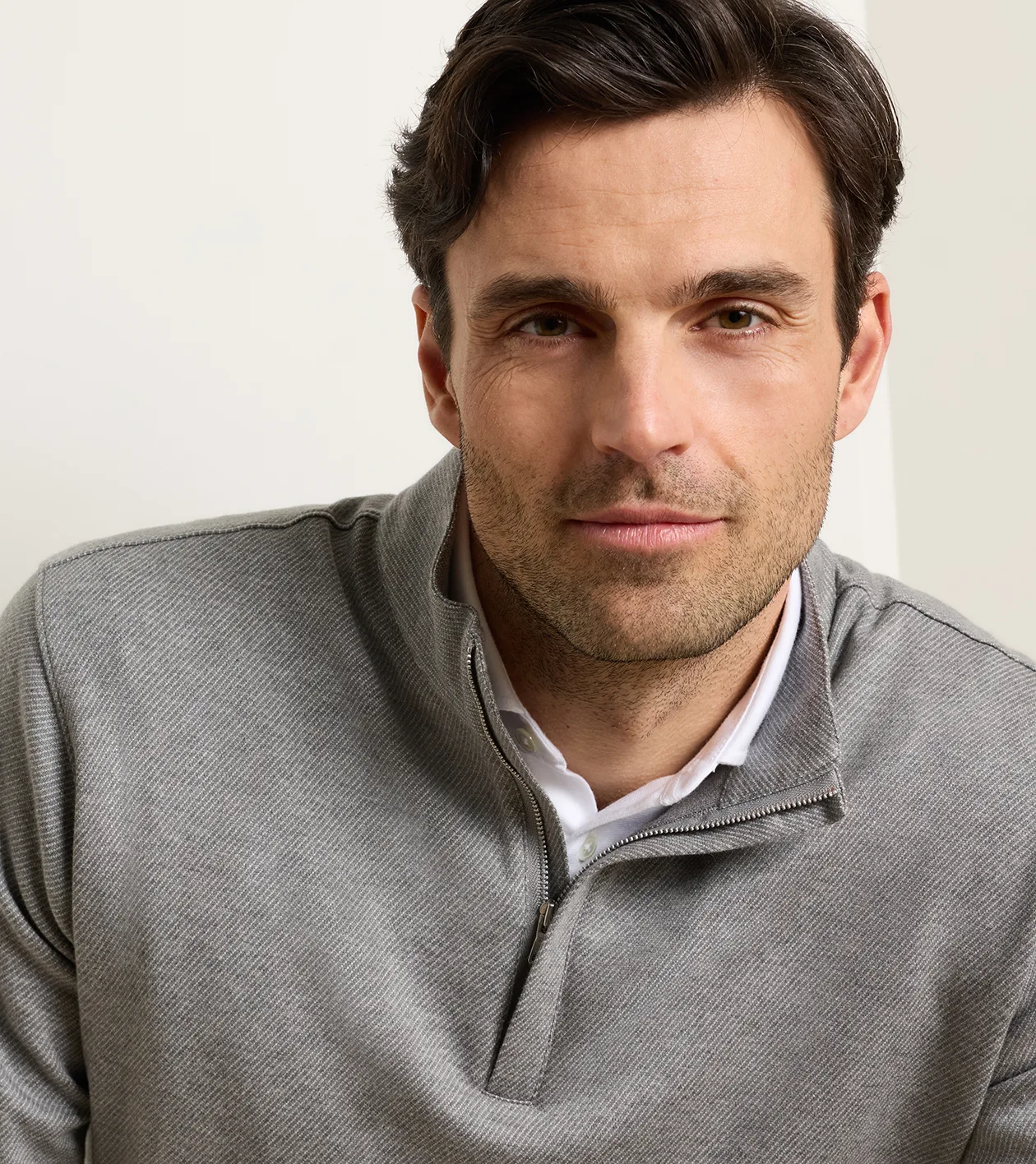 Grant Knit Quarter-Zip in Gale Grey - Alternate Image 3