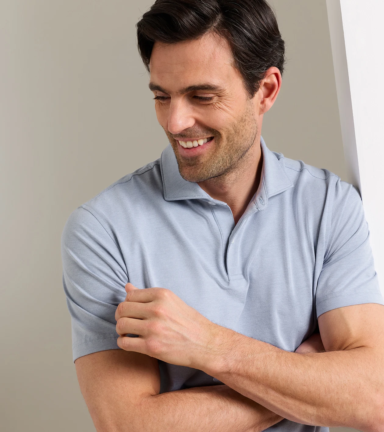 Albatross Cotton-Blend Piqu&eacute; Polo in WINDY BLUE - Alternate Image 4