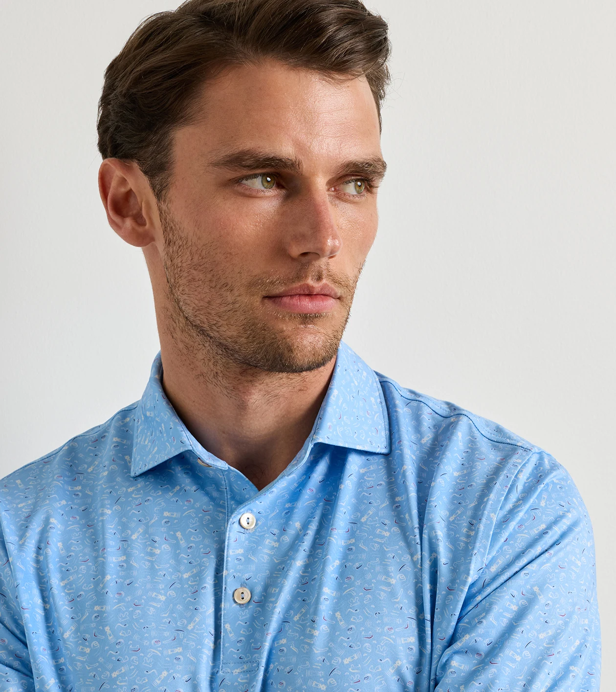 Track Record Performance Jersey Polo in Cottage Blue - Alternate Image 4