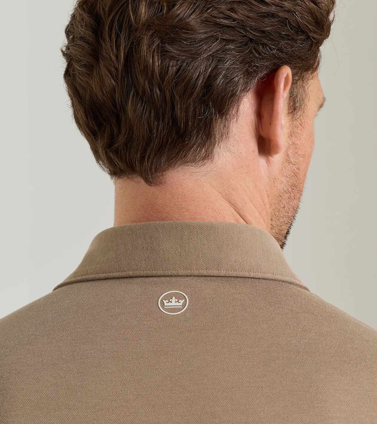 Albatross Cotton-Blend Piqu&eacute; Polo in LIGHT MOCHA - Alternate Image 3