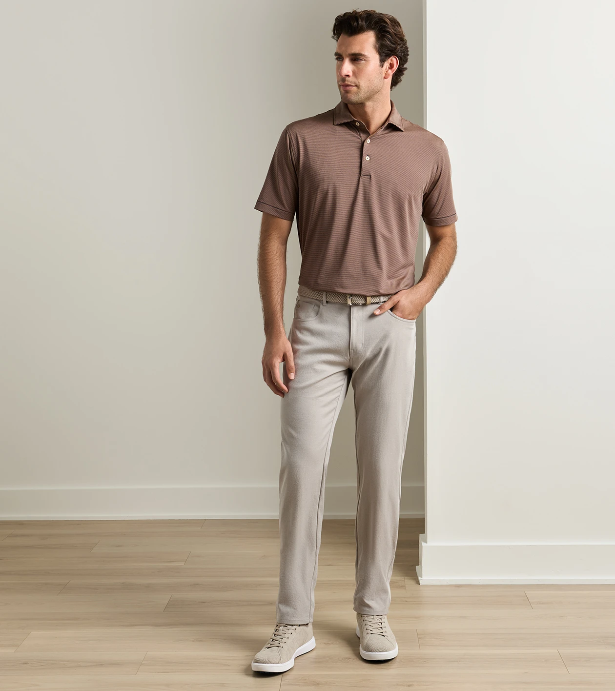 eb66 Melange Performance Five-Pocket Pant in Sand - Alternate Image 1