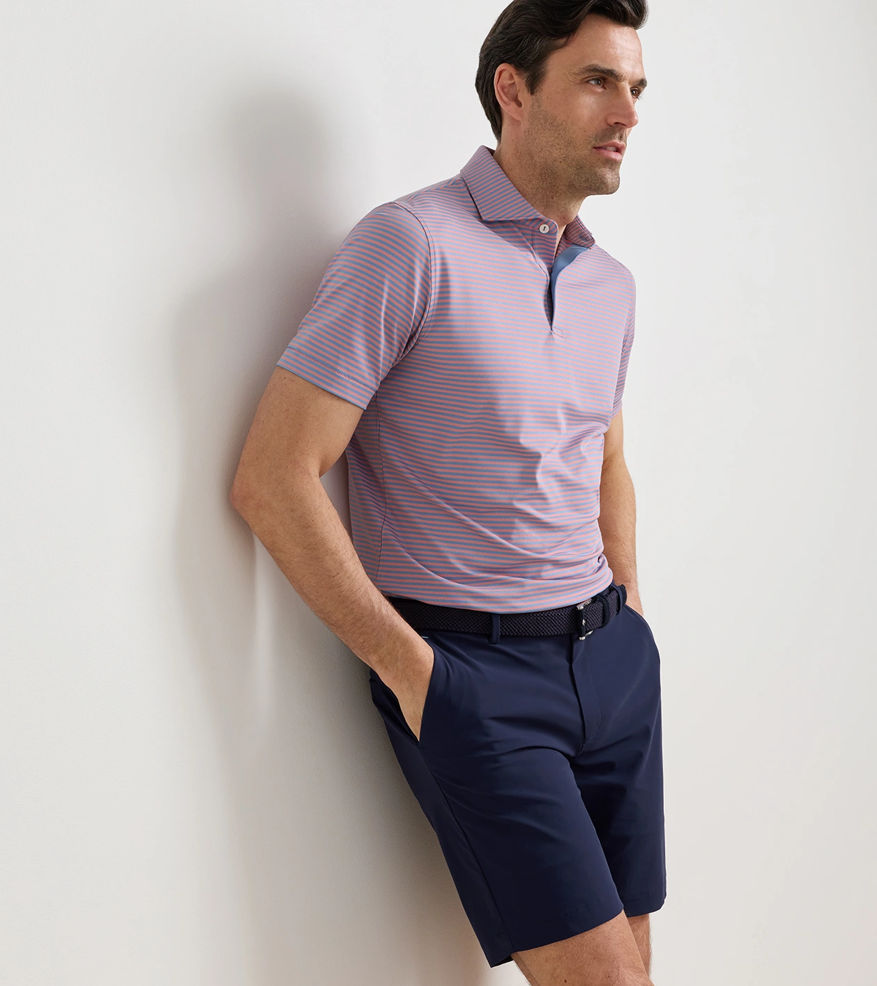 Verse Performance Mesh Polo in WINDY BLUE / MELROSE PINK - Alternate Image 1