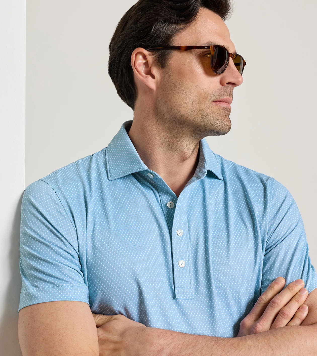 Nova Performance Jersey Polo in SEAFLOWER - Alternate Image 3