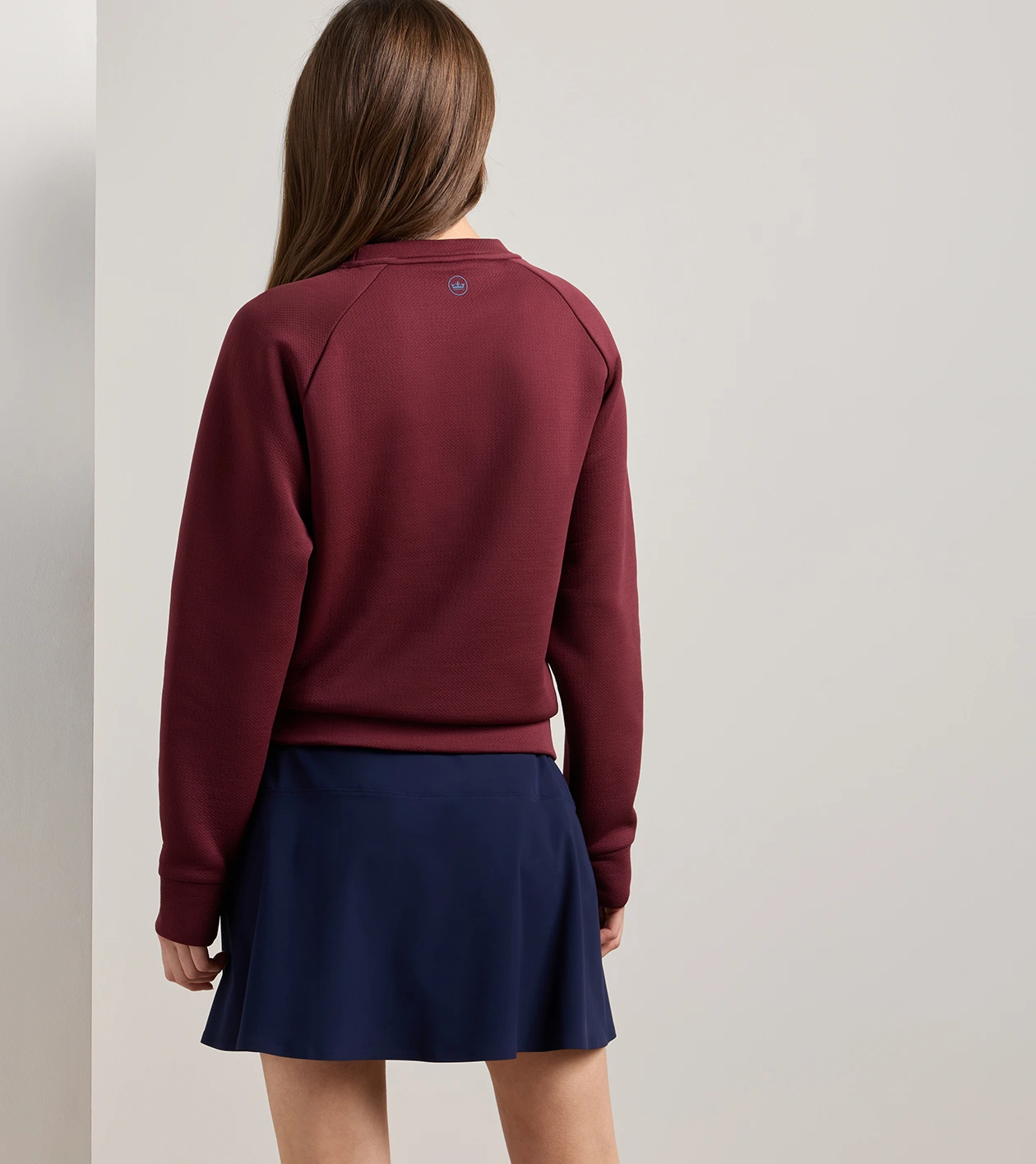 Lumi-Knit Performance Crewneck in OX BLOOD - Alternate Image 2