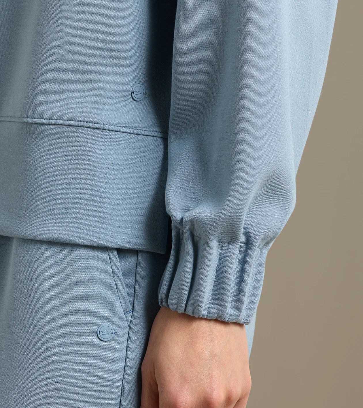 Flora Knit Half-Zip Pullover in RAINWATER - Alternate Image 3