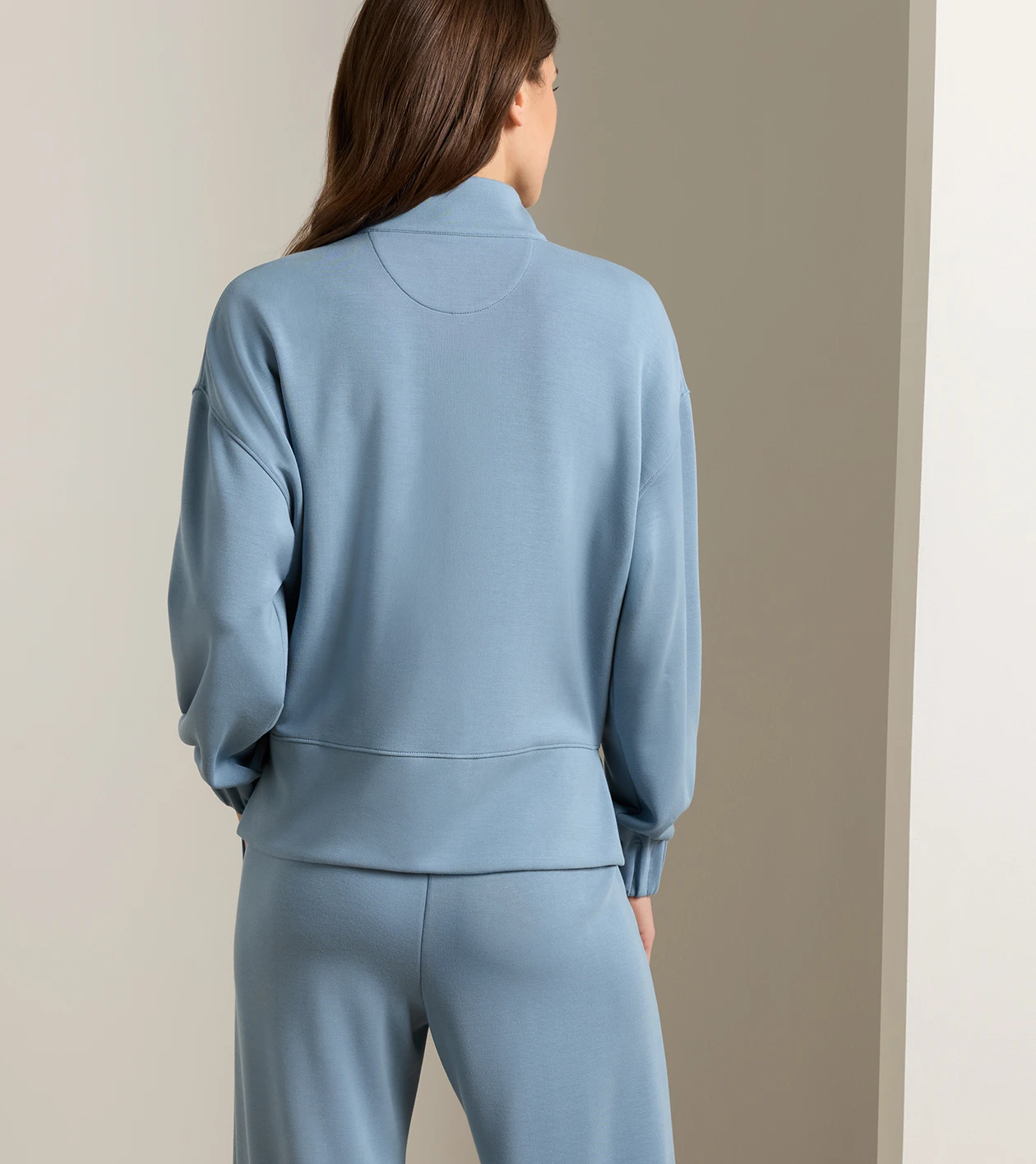 Flora Knit Half-Zip Pullover in RAINWATER - Alternate Image 2
