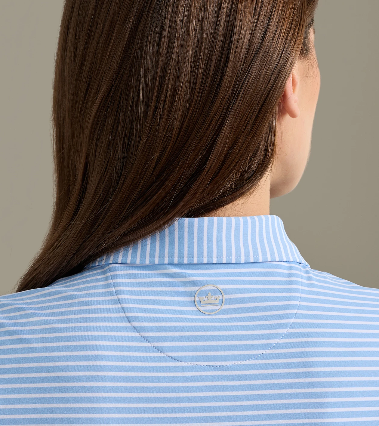 Harbour Stripe Short-Sleeve Jersey Polo in Cottage Blue - Alternate Image 3