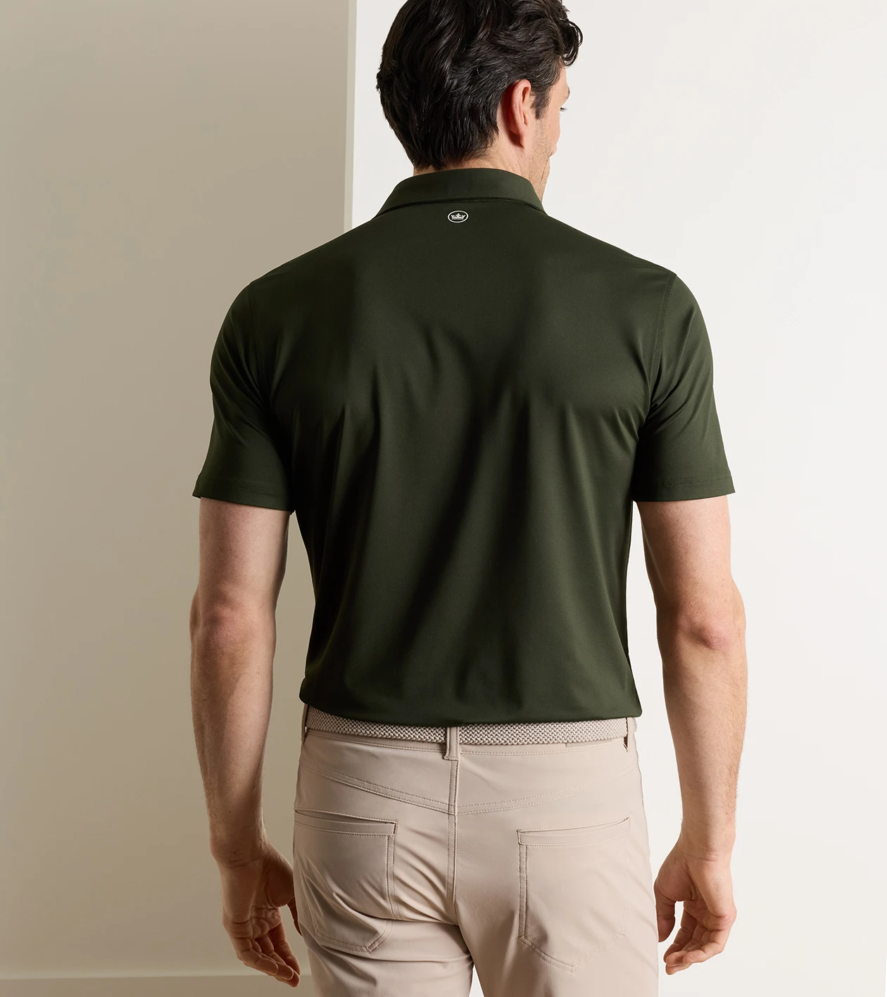 Albatross Cotton-Blend Piqu&eacute; Polo in Dark Olive - Alternate Image 2