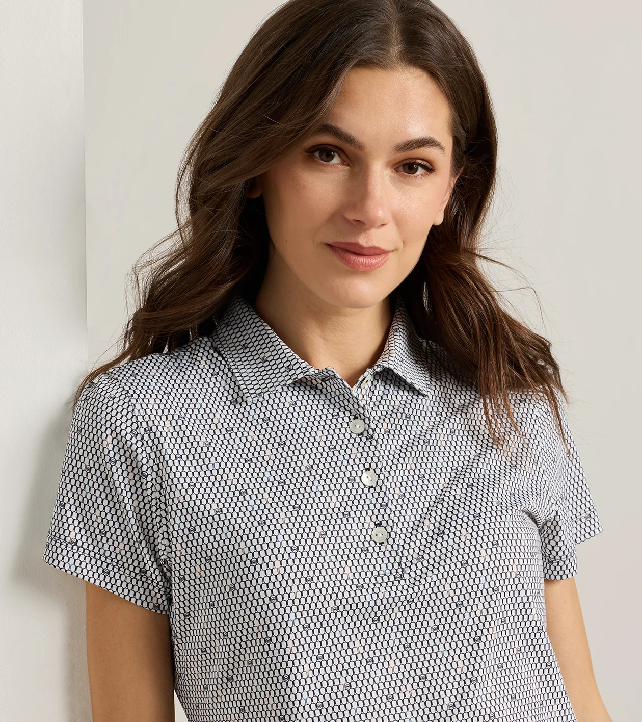 Courtside Charm Short-Sleeve Jersey Polo in Black - Alternate Image 4