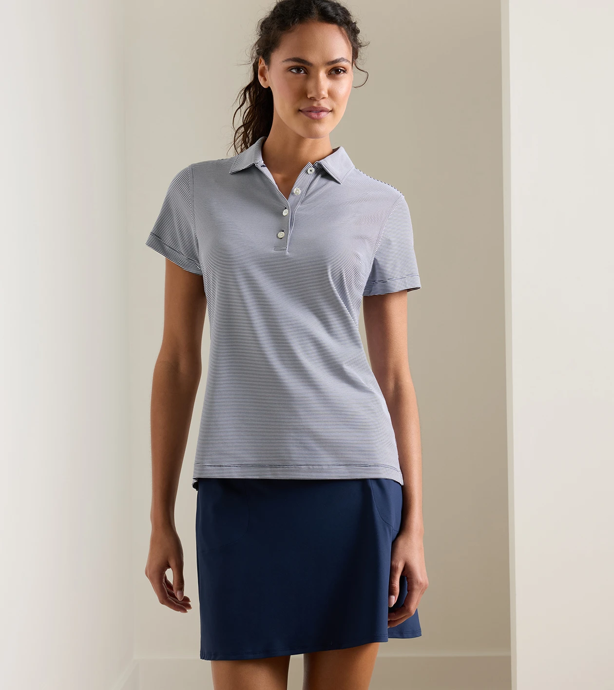 Jubilee Short-Sleeve Button Polo in Navy - Alternate Image 1