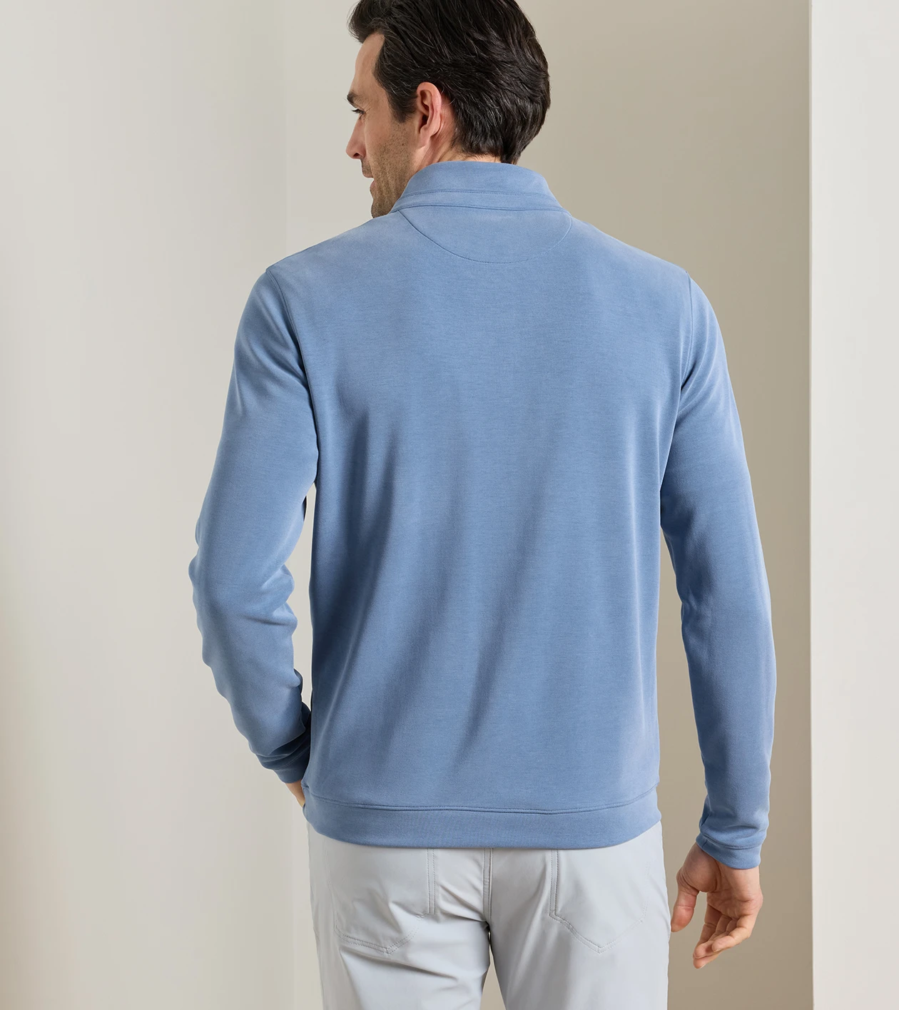 Soft Suede Performance Quarter-Zip in WINDY BLUE - Alternate Image 2