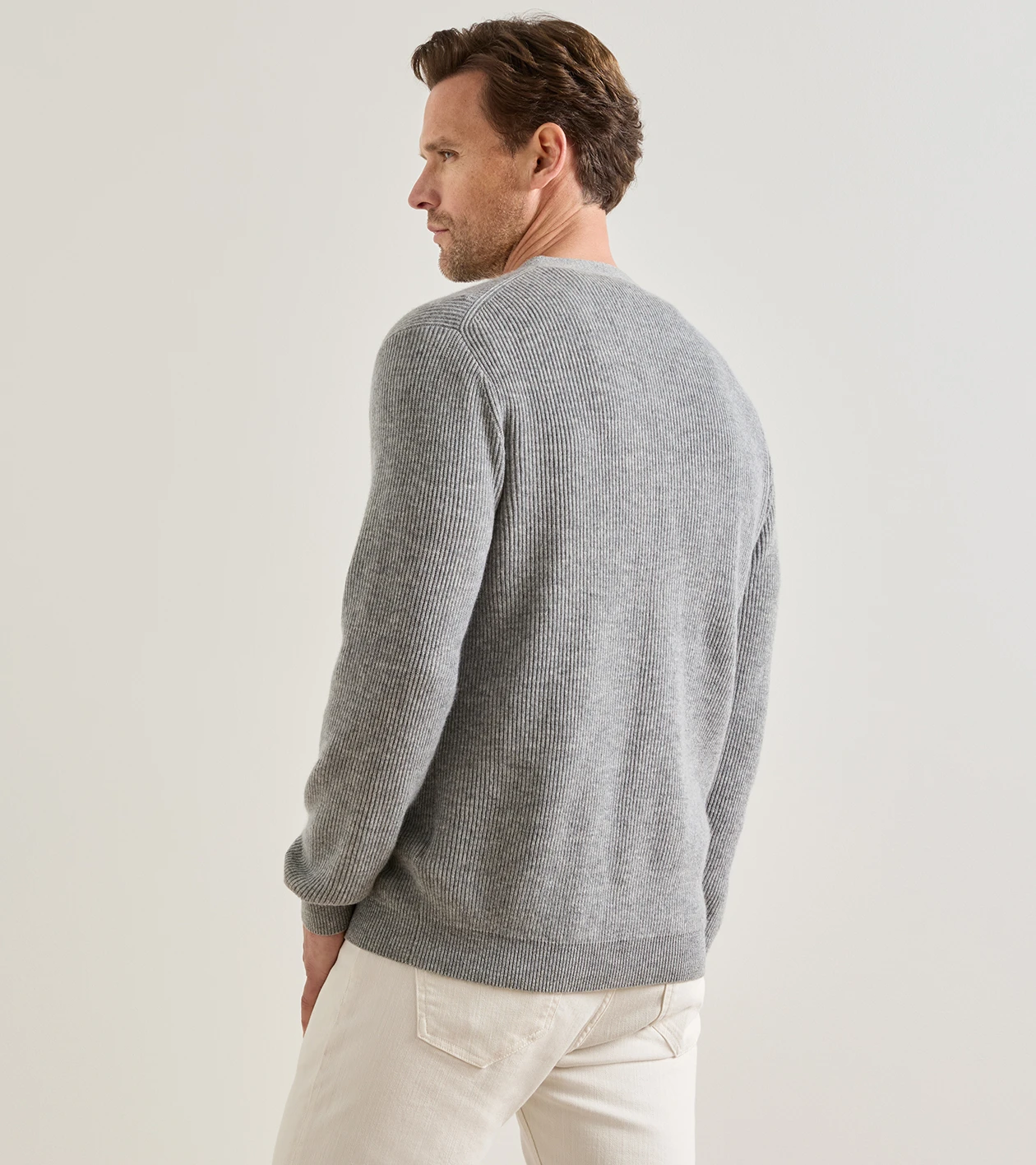 Alpine V-Neck Cardigan Sweater in Gale Grey - Alternate Image 2