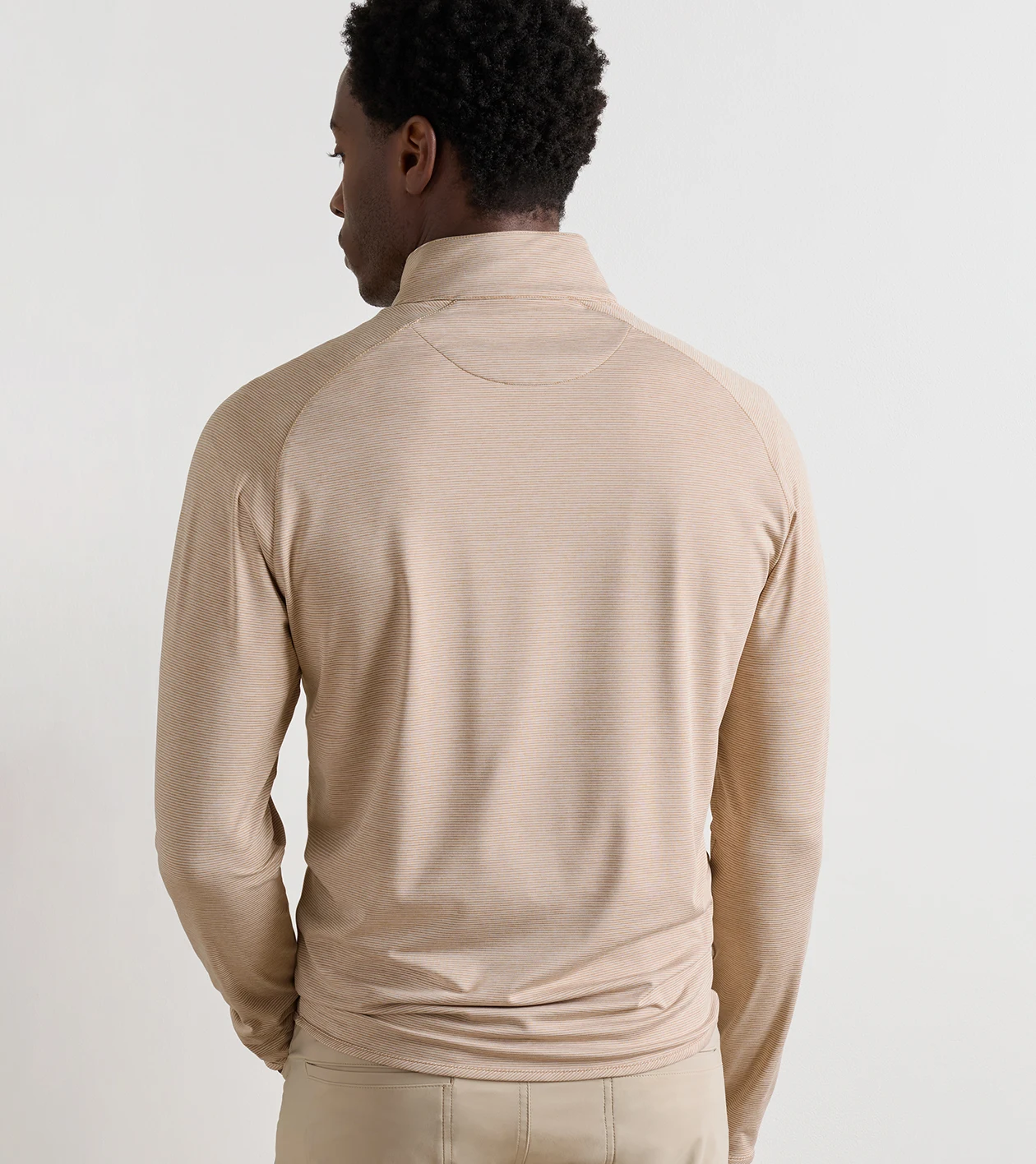 Stealth Stripe Performance Quarter-Zip in LIGHT NUTMEG - Alternate Image 2