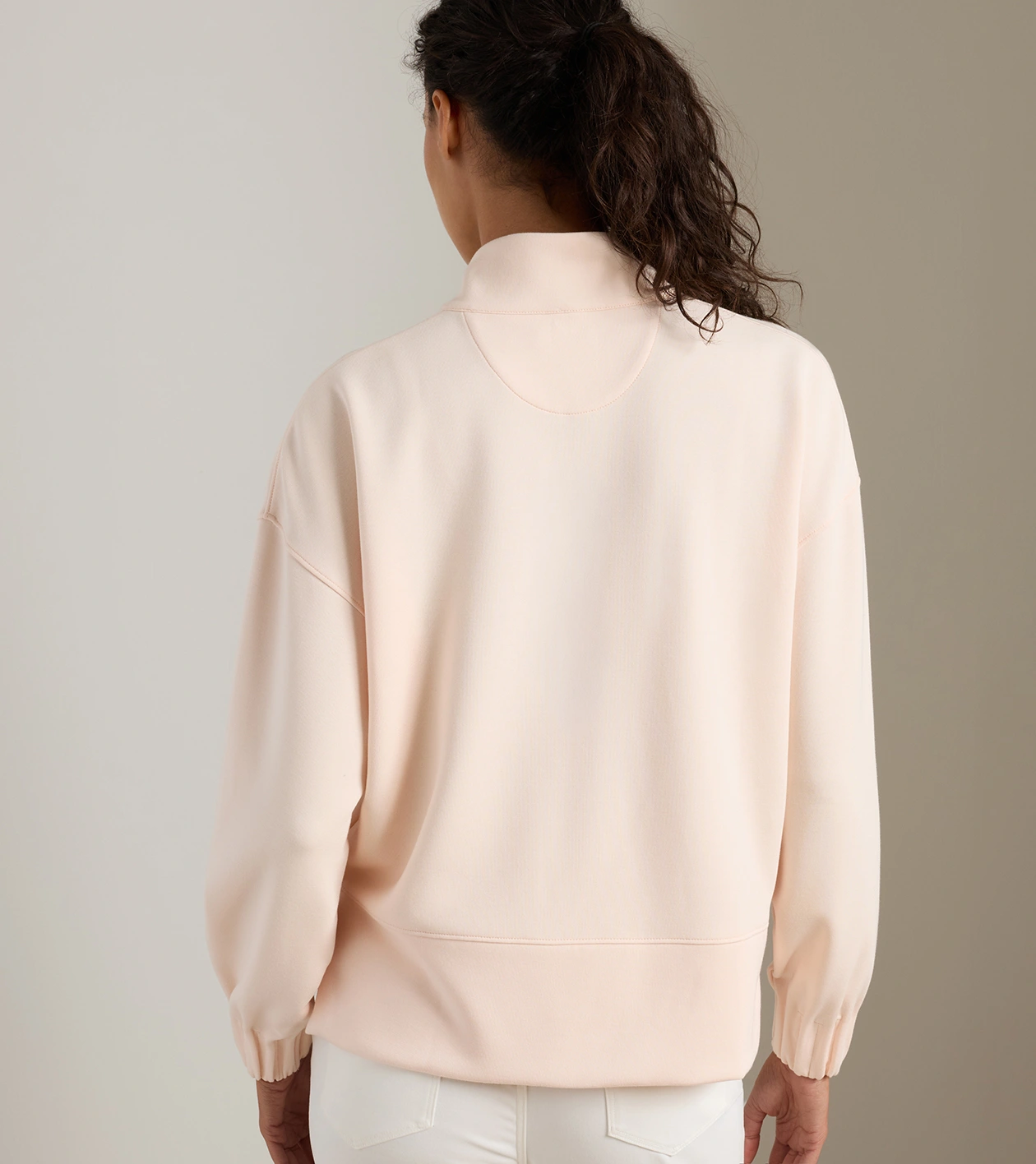 Flora Knit Half-Zip Pullover in ROSEWATER - Alternate Image 2