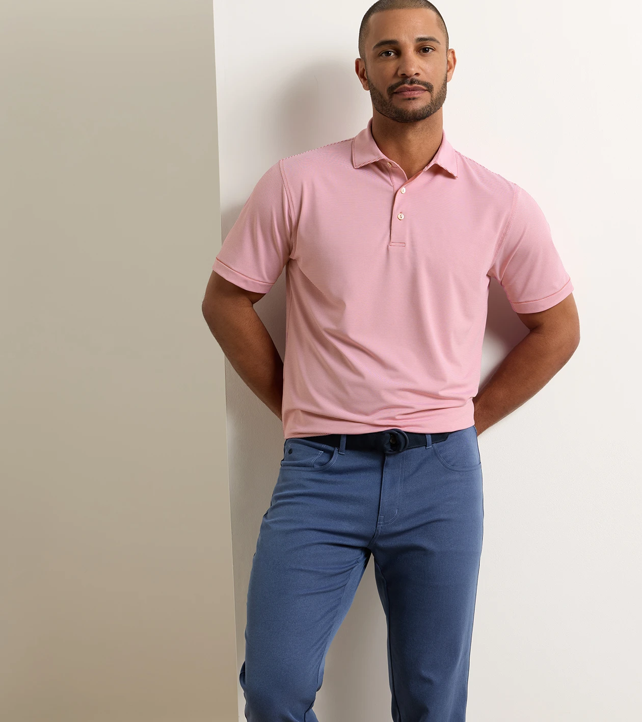 Jubilee Performance Jersey Polo in RED CORAL - Alternate Image 1