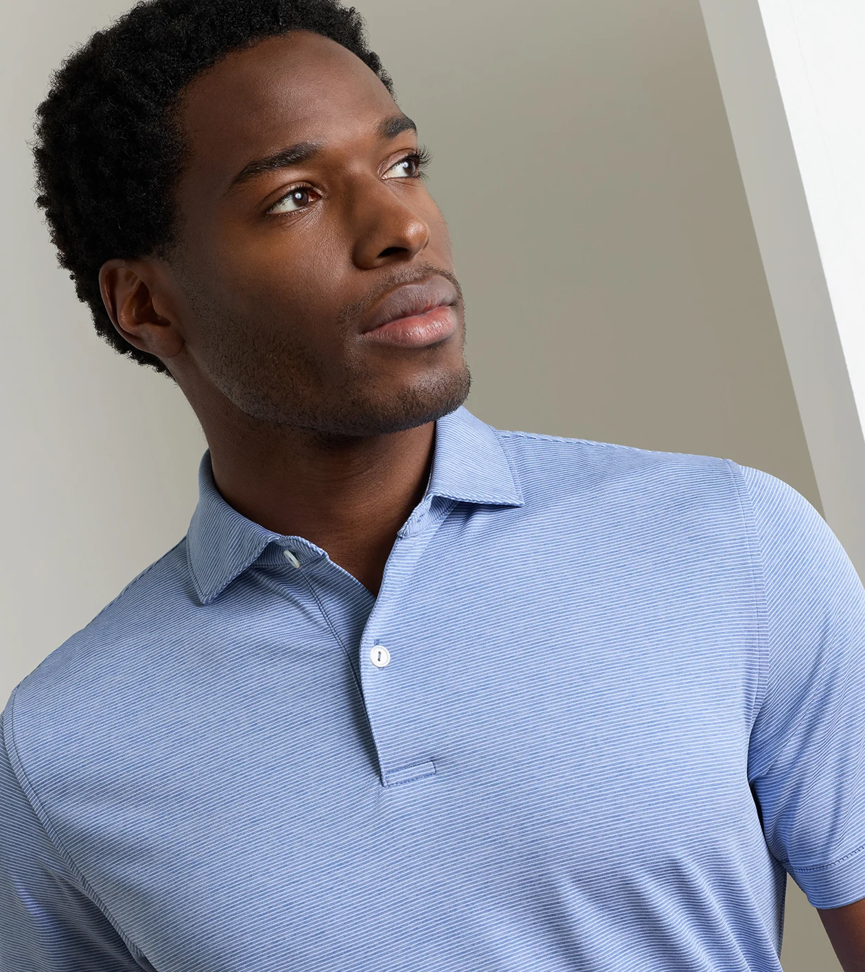 Treble Performance Jersey Polo in WINDY BLUE - Alternate Image 4