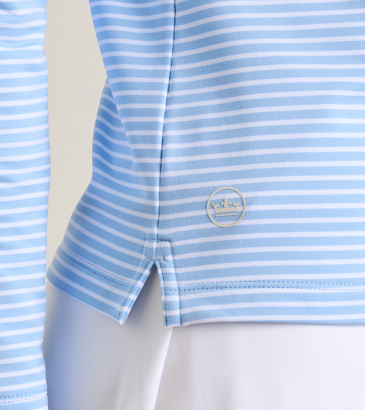 Pine Harbour Stripe Performance Hoodie in Cottage Blue - Alternate Image 3