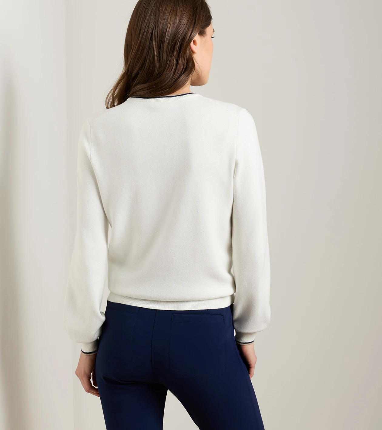 Coolspun Lite Cotton Crewneck in SOFT WHITE - Alternate Image 2