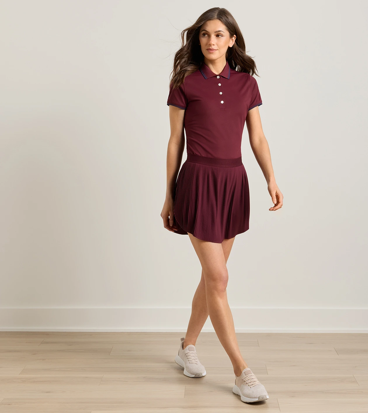 Mickey Micro Pleat Skort in OX BLOOD - Alternate Image 1