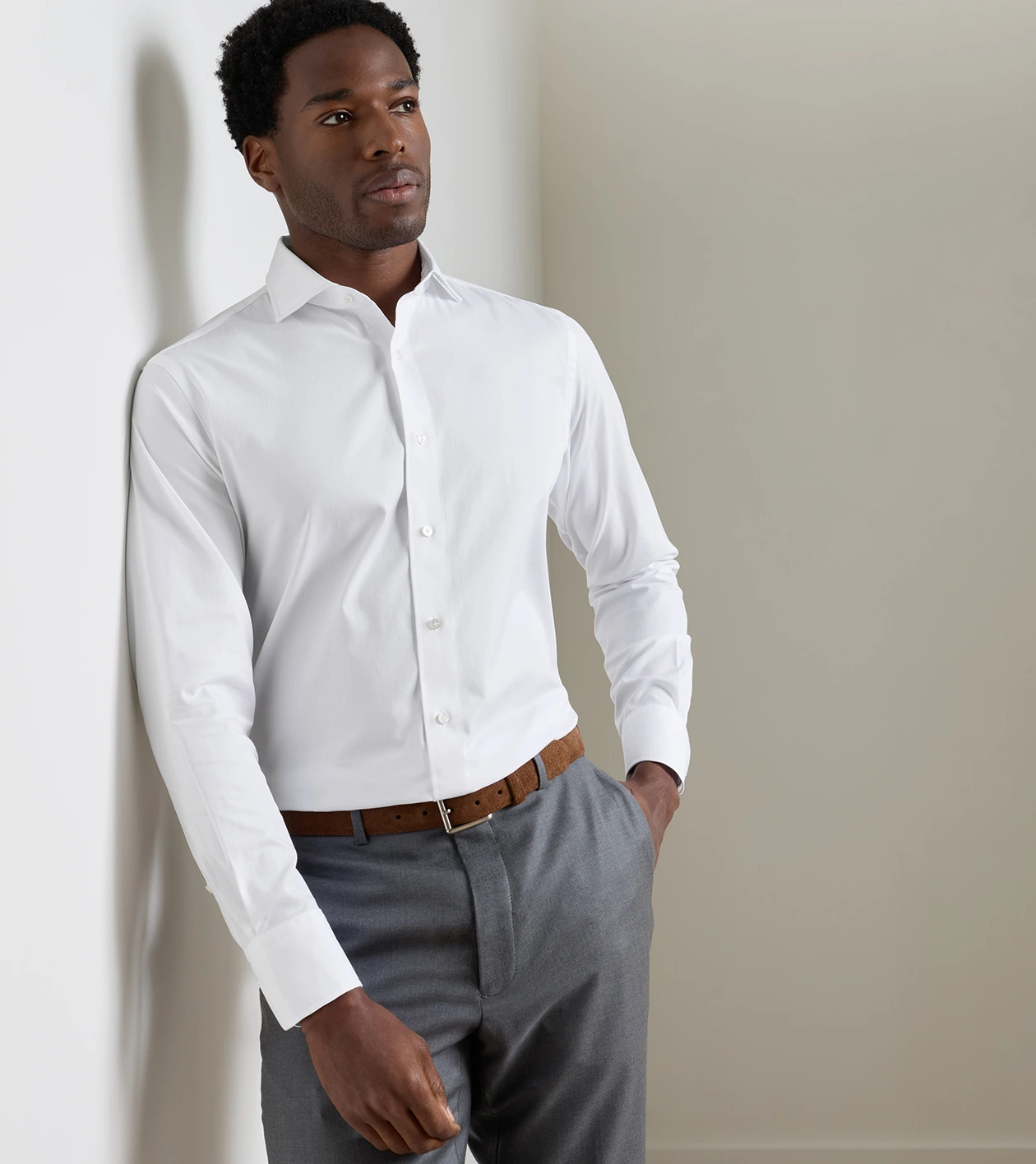 Mariner Sea Island Cotton Sport Shirt in White - Alternate Image 1