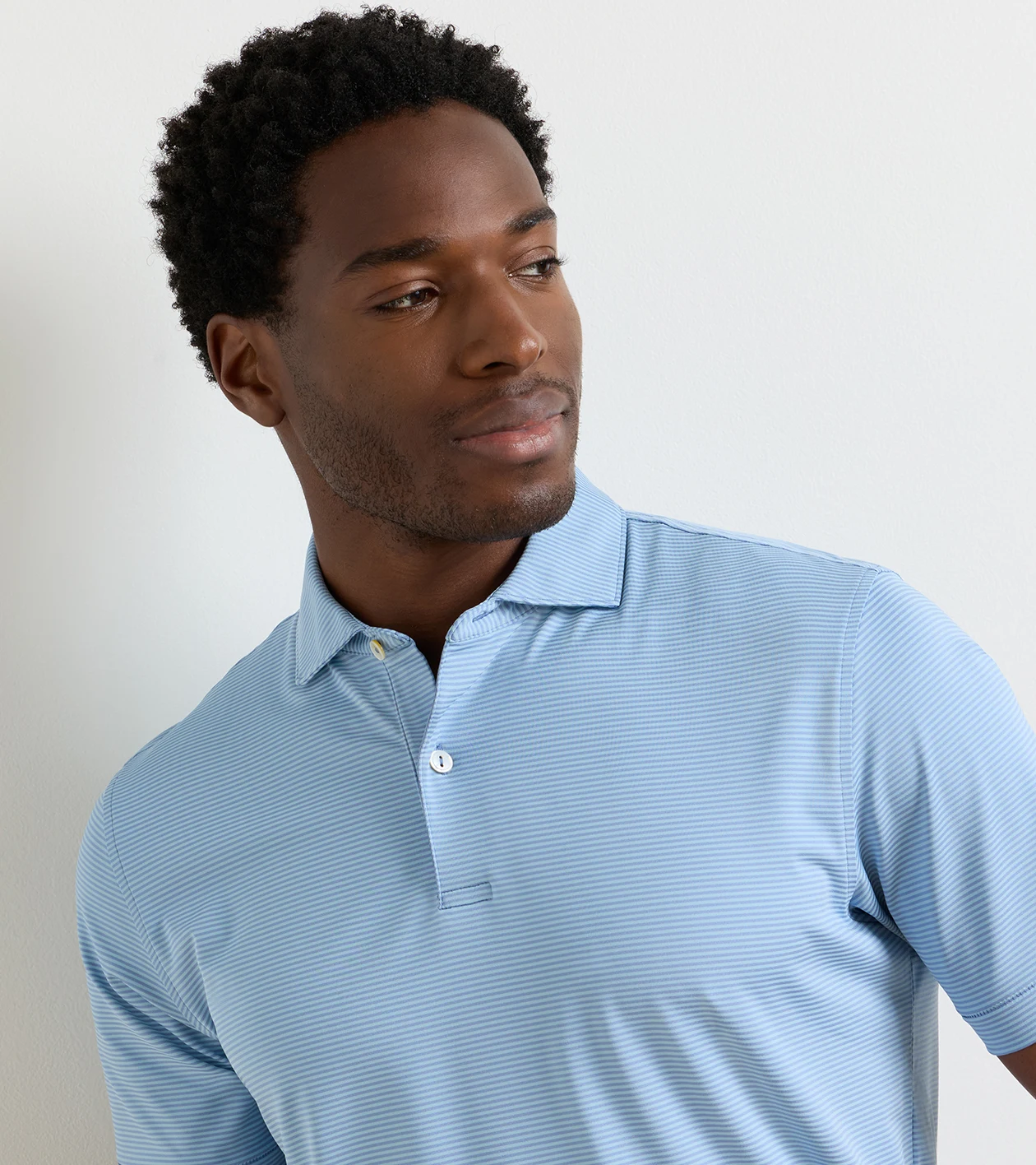 Cadenza Performance Jersey Polo in WINDY BLUE / SEAFLOWER - Alternate Image 4