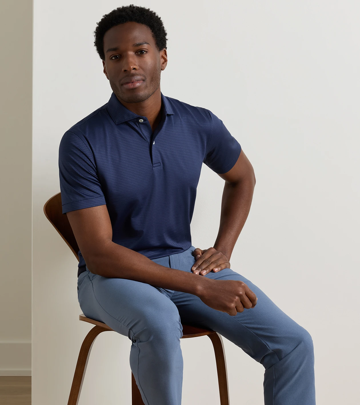Empire Performance Jersey Polo in Navy - Alternate Image 1